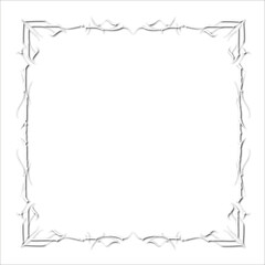 Vintage white decorative frame in Gothic style - elegant white frame on white background, JPG, 300 DPI