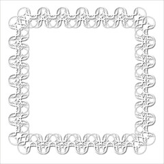 Vintage white decorative frame in Gothic style - elegant white frame on white background, JPG, 300 DPI