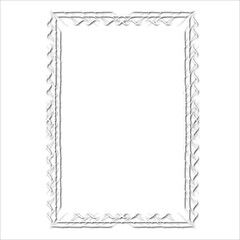 Vintage white decorative frame in Gothic style - elegant white frame on white background, JPG, 300 DPI