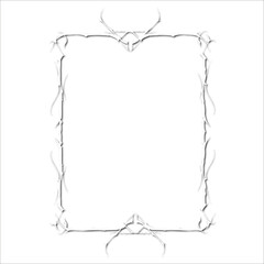 Vintage white decorative frame in Gothic style - elegant white frame on white background, JPG, 300 DPI