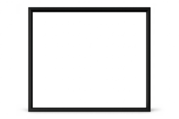 Black square frame on transparent background, empty square, isolated object