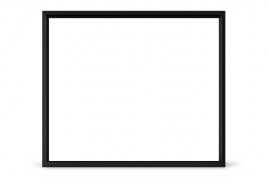 Black square frame on transparent background, empty square, isolated object - Powered by Adobe