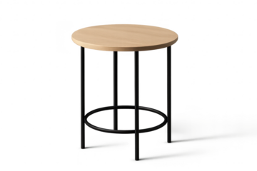 Stylish modern wooden top bar stool isolated on transparent background.