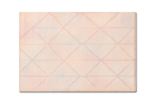 Soft quilted pastel fabric rectangle isolated on transparent background.