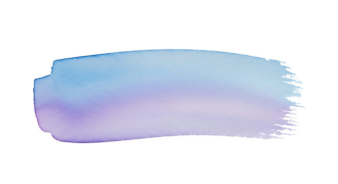 Watercolor blue to purple gradient abstract brush stroke design