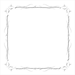 Vintage decorative vector frame in Gothic style - elegant white vector frame on white background, SVG