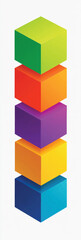 Obraz premium Colorful Stacked Cubes Representing Data Blocks or Organizational Chart Structure