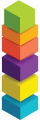 Fototapeta premium Colorful Stacking Cubes Illustration Representing Layers Structure or Abstract Modern Art