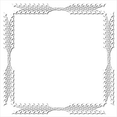 Vintage decorative vector frame in Gothic style - elegant white vector frame on white background, SVG