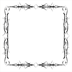 Vintage decorative vector frame in Gothic style - elegant black vector frame on white background, SVG