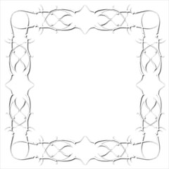 Vintage decorative vector frame in Gothic style - elegant white vector frame on white background, SVG