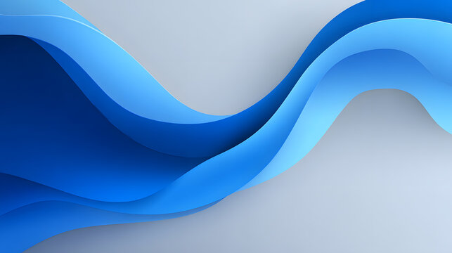 Dynamic smooth wave shapes, business blue palette, clean corporate illustration style, flowing abstract curves, professional modern background.