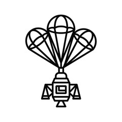 Spacecraft or Lunar Lander with Parachutes Icon © Mst Sahera