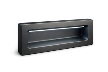 Modern recessed LED wall light fixture isolated on transparent background