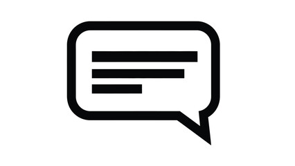 Black Speech Bubble Chat Message Icon Vector Illustration