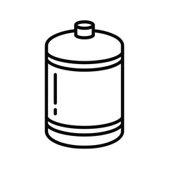 Simple Line Art Icon of a Battery or Cylindrical Container