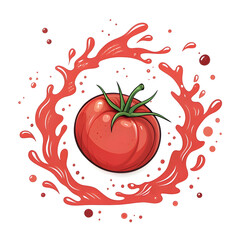 A clean minimal tomato splash presented in a simple circular form creating a fresh artistic visual focused on purity clarity