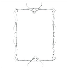 Vintage decorative vector frame in Gothic style - elegant white vector frame on white background, EPS10