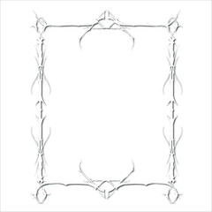 Vintage decorative vector frame in Gothic style - elegant white vector frame on white background, EPS10