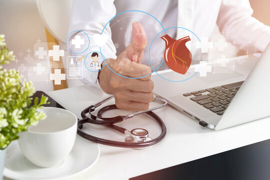 Medical concepts in cardiac care, patient care and long-term health focus on reducing the risk of cardiovascular disease.