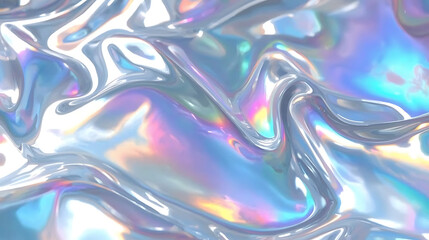 Fototapeta premium Iridescent fluid morphing with vibrant pastel hues, a modern and elegant backdrop for creative projects or eye catching web designs and futuristic abstract art
