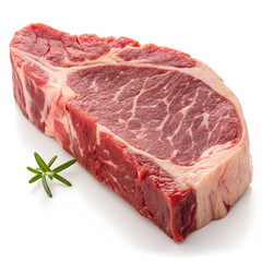 Raw camel meat slice isolated on a white background showcasing fresh high-protein culinary ingredient