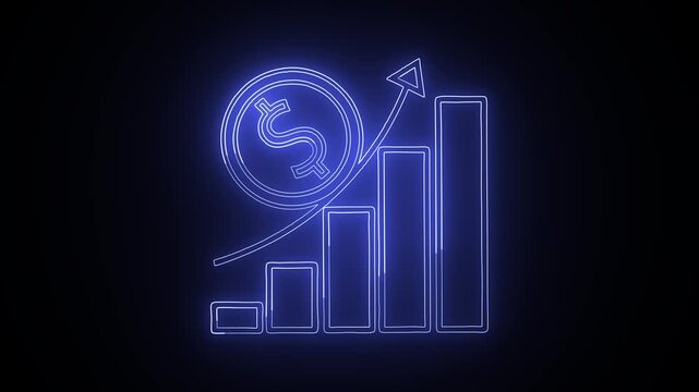 Neon Financial Growth Chart Animation for Business Success.