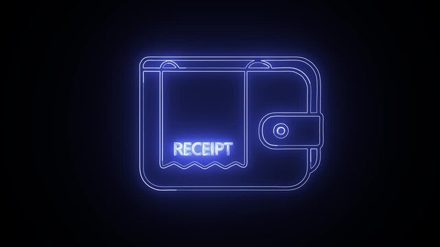 Neon Wallet with Receipt Modern Finance and Expense Tracking.