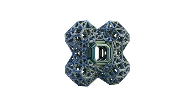 Complex 3 d geometric abstract shape structure digital technology concept