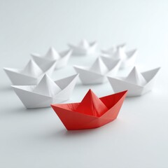 Stand out from the crowd leadership paper boat