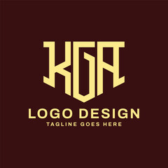 Modern Letter KGA Logo Design
