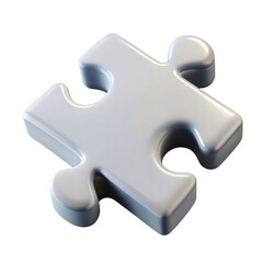Obraz premium White 3D Glossy Jigsaw Puzzle Piece Isolated on White Background 