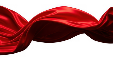 Flowing red silk fabric wave elegant smooth texture luxury
