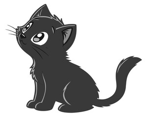 black cat cartoon