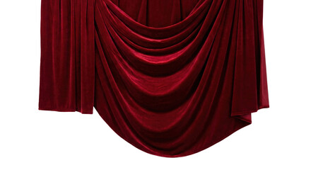 Elegant red velvet theater stage curtains with soft folds