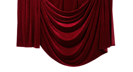 Elegant red velvet theater stage curtains with soft folds