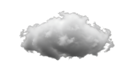 Fluffy white cloud isolated on transparent background for compositing and design elements