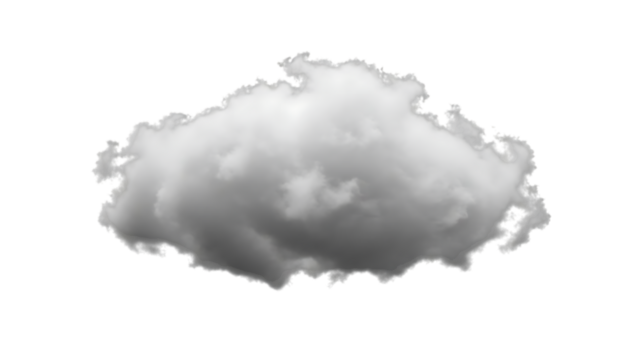 Fluffy white cloud isolated on transparent background for compositing and design elements