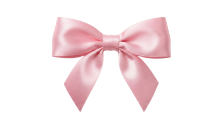 Pink Satin Ribbon Bow Gift Decoration Isolated