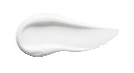 Fototapeta premium Smooth white cream texture swatch, cosmetic product smear isolated.