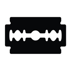 Barbershop Razor Blade Silhouette Icon