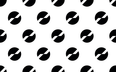 Abstract geometric seamless pattern with circle shapes and diagonal lines