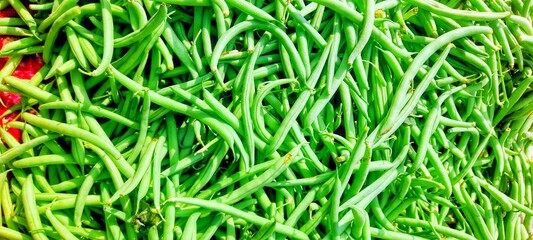 High-angle view of common beans or Phaseolus vulgaris (Latin)