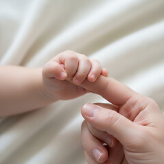 Baby Holding Mother&rsquo;s Hand Tender Moment