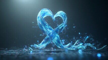 Water heart shape splash liquid motion graphics abstract design element for love concept visuals