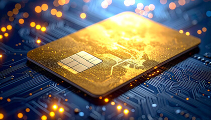Digital Data Hub: A close-up view of a SIM card resting on a circuit board, symbolizing global connection and mobile technology.