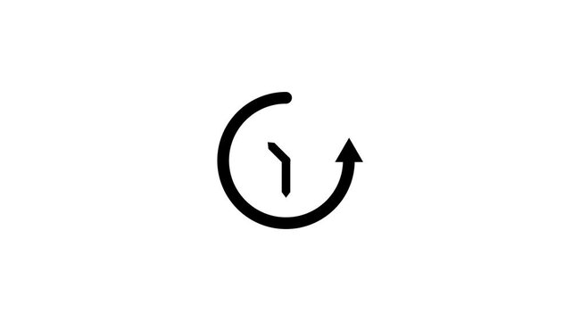 Reverse time clock icon representing time passing or a refresh symbol