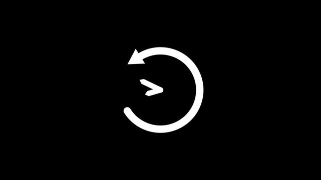 Semple clock icon representing reverse time, passing or a refresh symbol