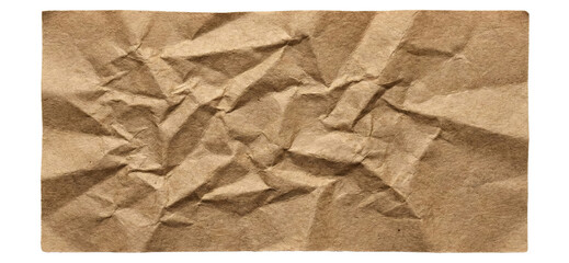 Wrinkled brown kraft paper texture background