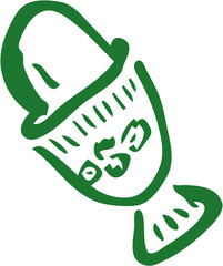 Simple Doodle Easter Egg in a Decorative Egg Cup